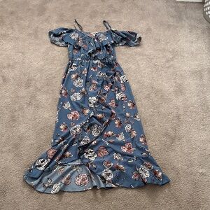 Blush Floral Blue and Pink Dress